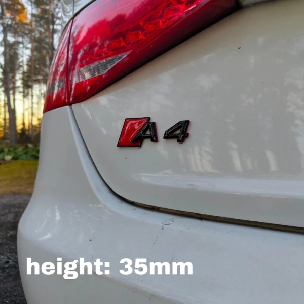 Custom text and color front and rear badge/emblem for Audi RS-look honeycomb grill