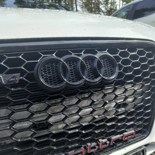 Black front badge/emblem (V2) for Audi RS-look honeycomb grill
