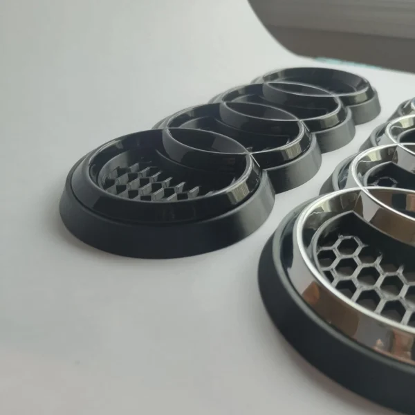 Black front badge/emblem (V2) for Audi RS-look honeycomb grill