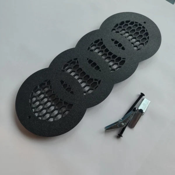 Black front badge/emblem (V2) for Audi RS-look honeycomb grill