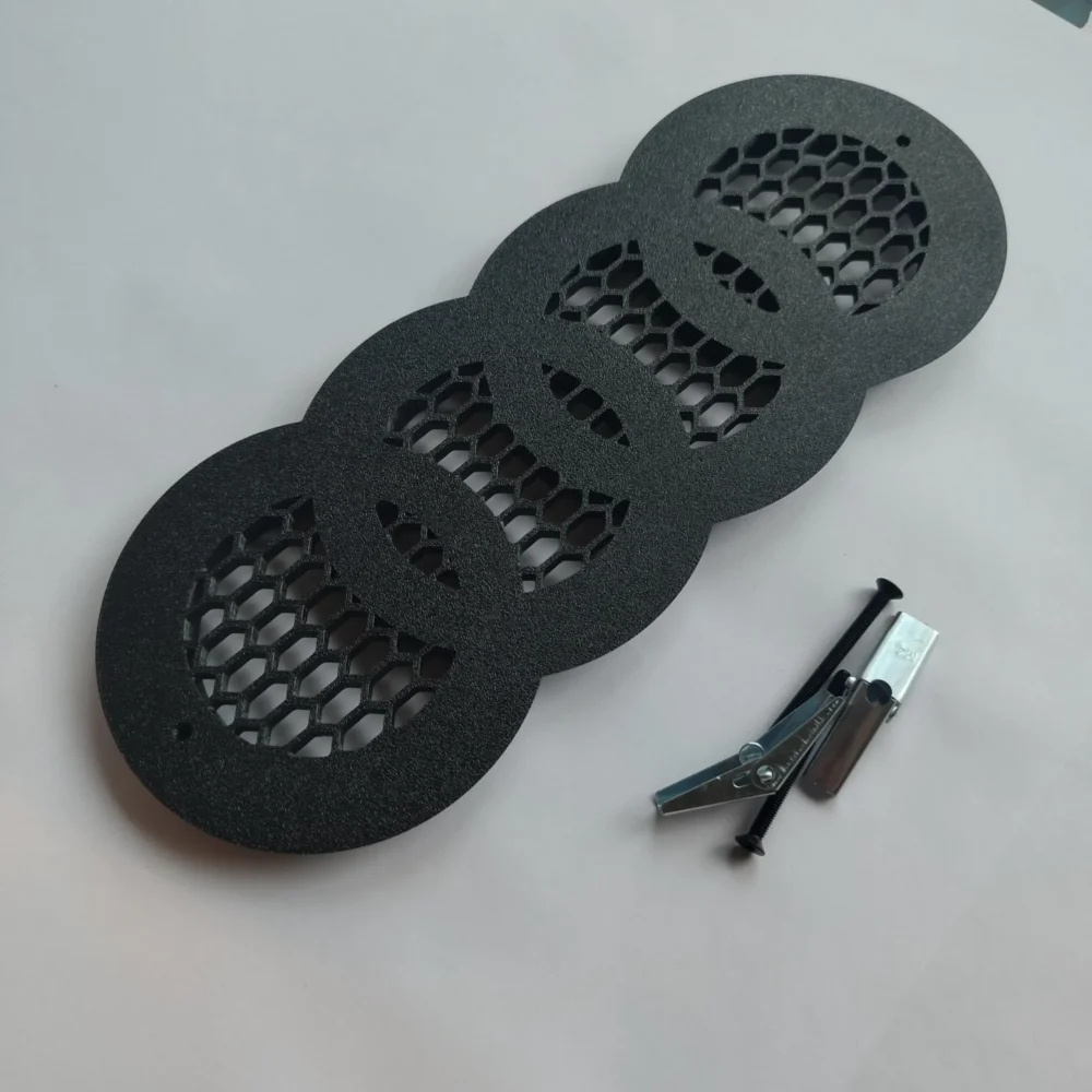 Black front badge/emblem (V2) for Audi RS-look honeycomb grill