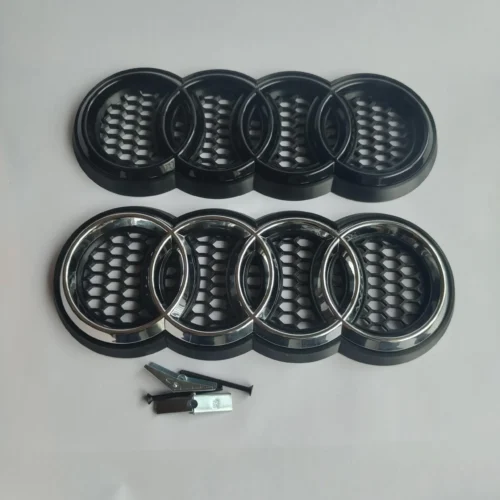 Black front badge/emblem (V2) for Audi RS-look honeycomb grill